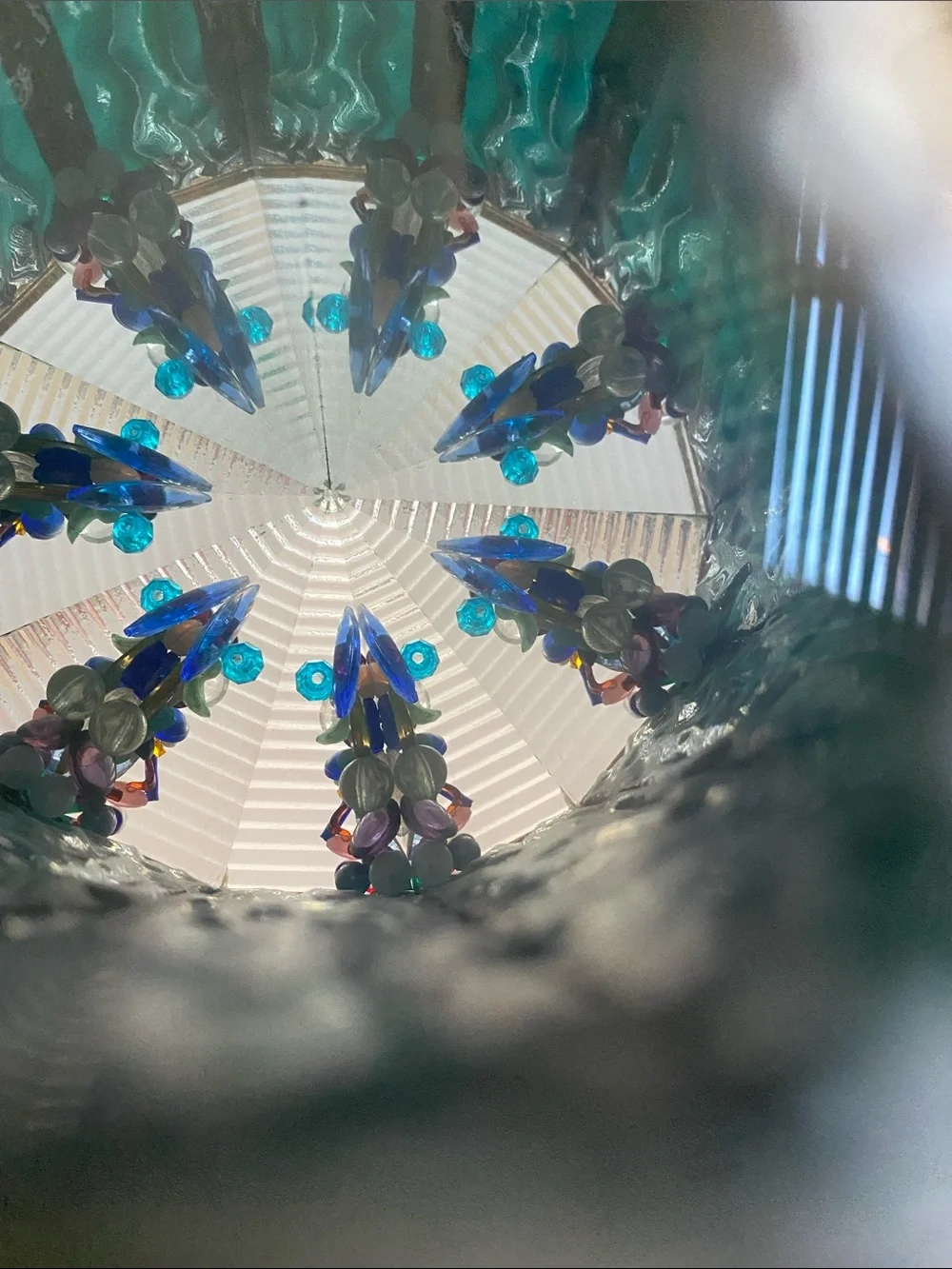 Vintage Dawn Parlamento Signed “ P’ZZAZ” Stained Glass Kaleidoscope 6”x3”x1.5”